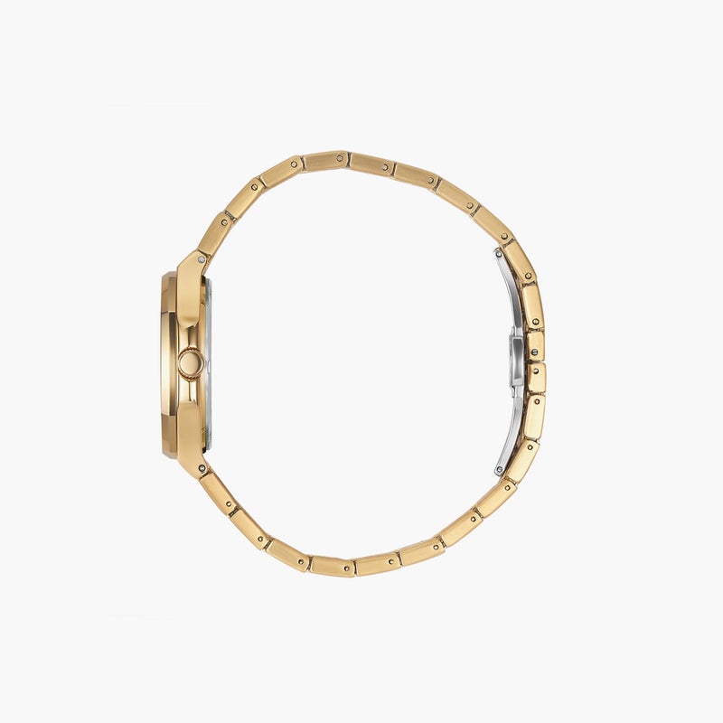 OMAX ساعة أنالوج معدنية ذهبية للنساء - Image 2